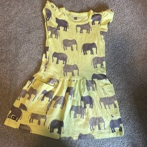 Tea Collection yellow elephant dress. Size 5.